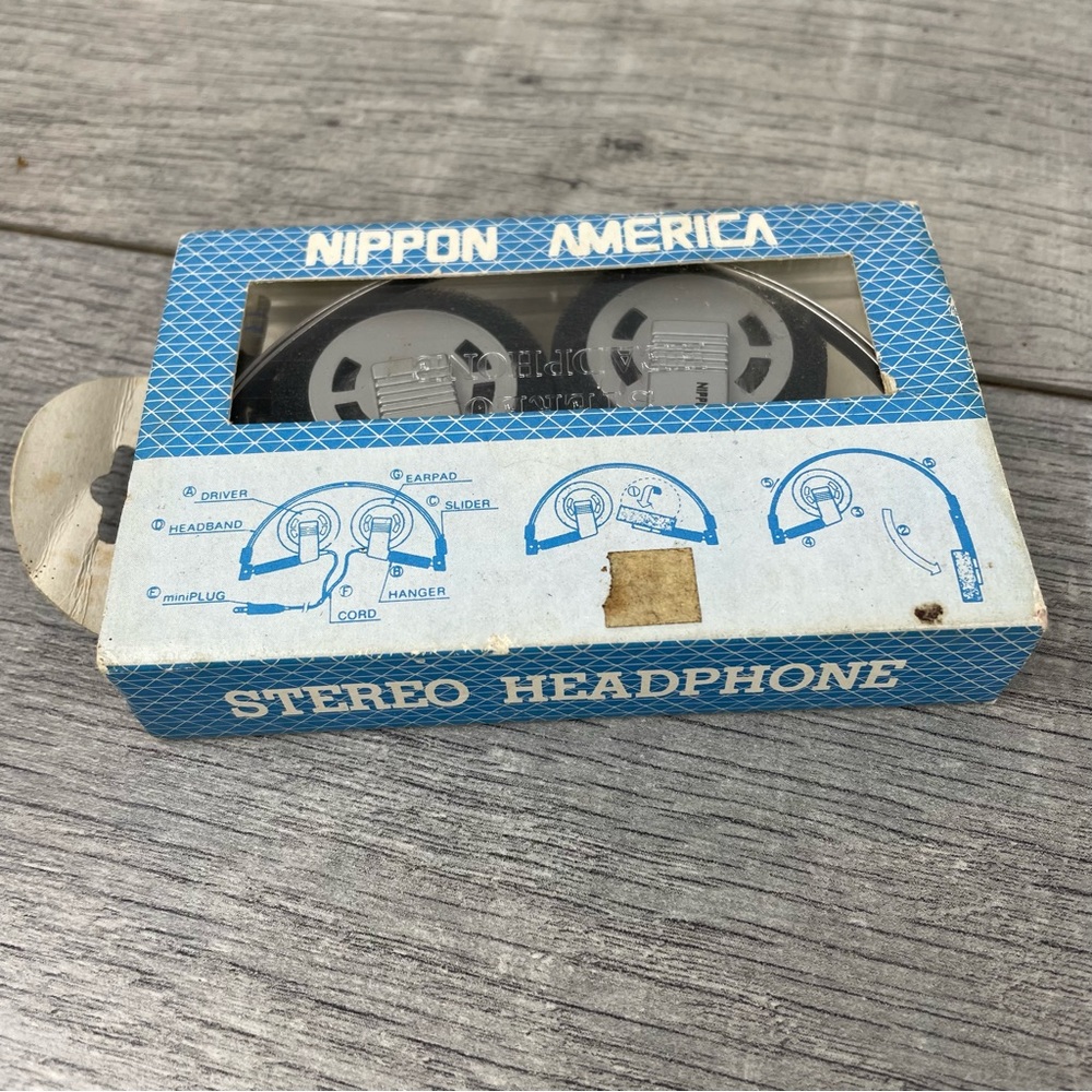 Vintage 70s Nippon America Stereo Headphone never been used - Picture 2 of 9